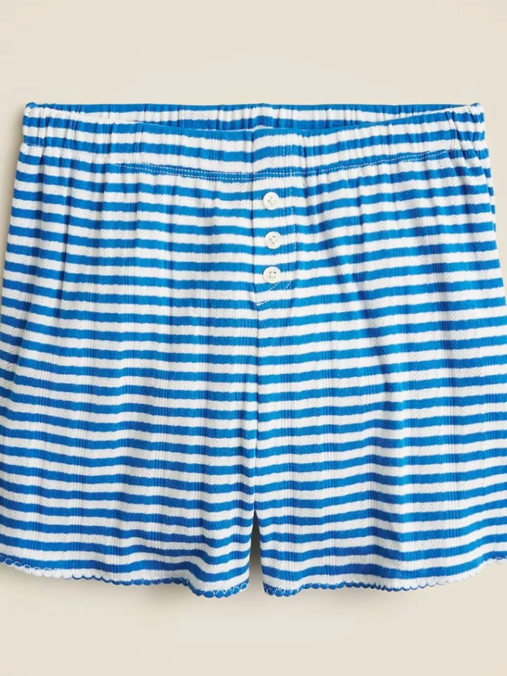 J.Crew Pointelle Short in Stripe Blue for Women